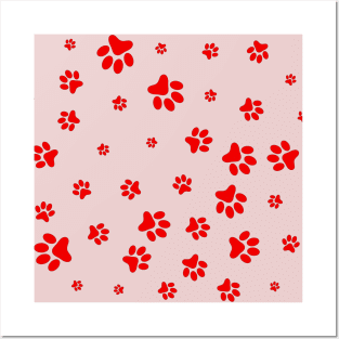 Red Footprints of the dog Posters and Art